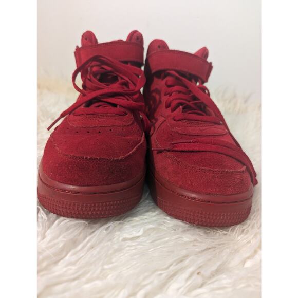 Nike Air Force 1 Mid Red October triple gym red suade - Picture 2 of 16